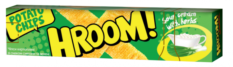 ТМ HROOM чипсы со вкусом сметаны с зеленью 40 гр.
