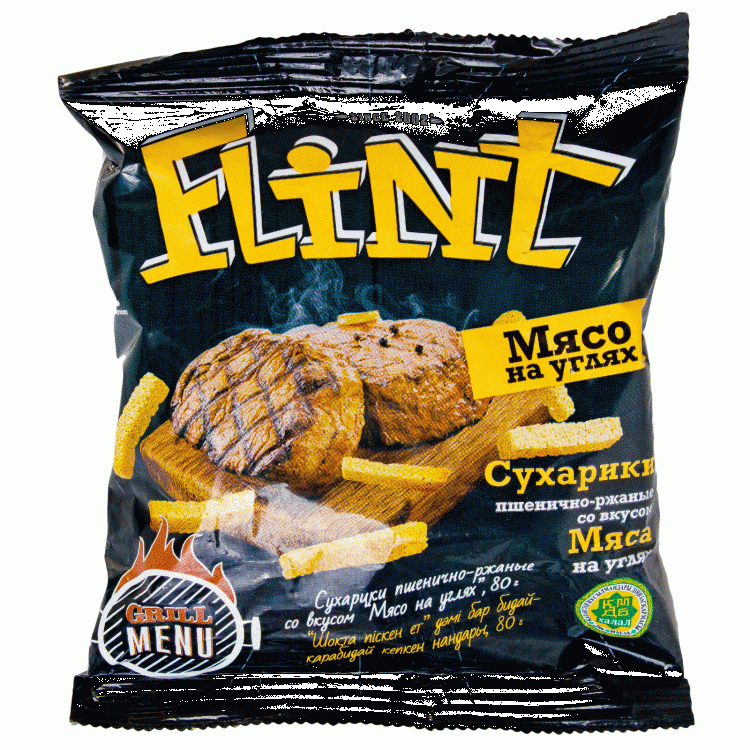 TM Flint Сухарики со вкусом Мясо на углях 70 гр.