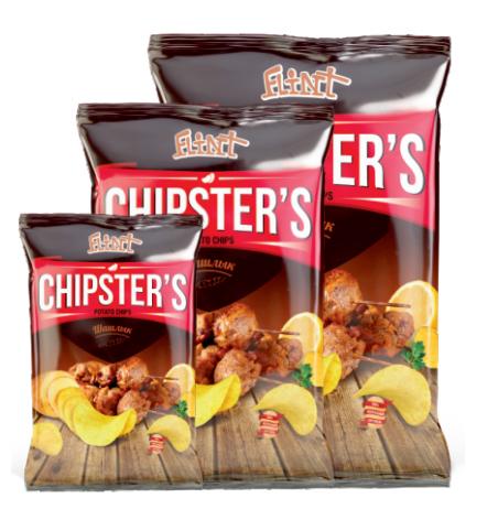  ТМ Flint CHIPSTER'S чипсы натуральные со вкусом шашлыка 100 гр./12 шт
