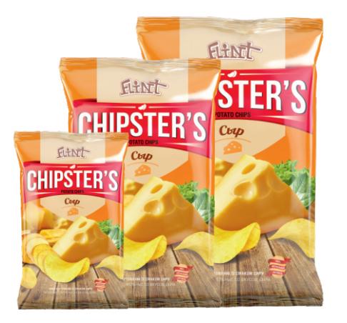 ТМ Flint CHIPSTER'S чипсы натуральные со вкусом сыра 60 гр./15 шт
